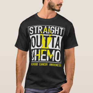 Camiseta Cancer de infância Dourada da Fita de hetero Outta