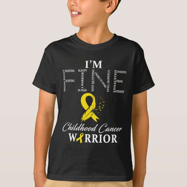 Camiseta Cancer de infância Guerreiro, estou bem (Frente)