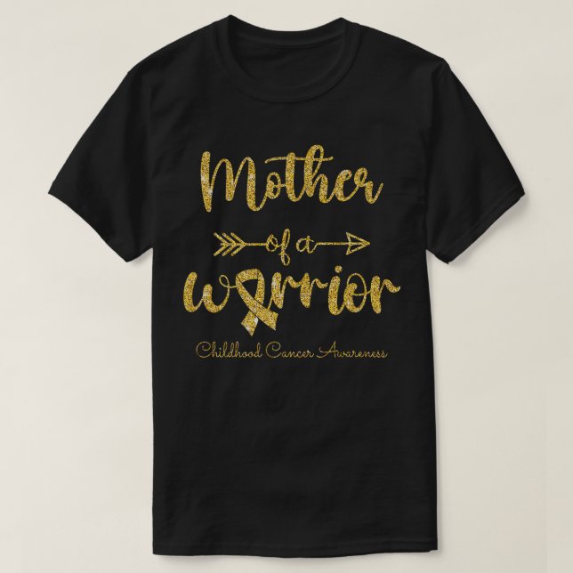 Camiseta Cancer De Infância Mãe De Um Guerreiro (Frente do Design)