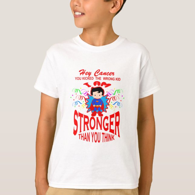 Camiseta cancer de infância mais forte que cancer T-Shirt (Frente)