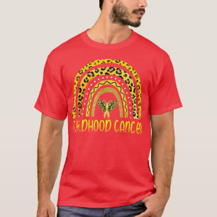 Camiseta Cancer de infância Sensibilização Leopard Ouro Arc