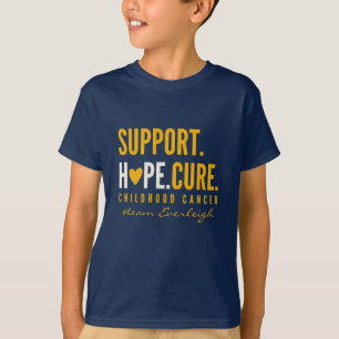 Camiseta cancer de infância Suporte Nome personalizado Cria