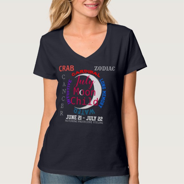 Camiseta Cancer de julho Zodiac (Frente)