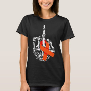 Camiseta Cancer de Leucemia do Dedo Médio Cancer Awar