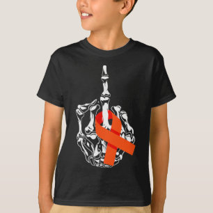 Camiseta Cancer de Leucemia do Dedo Médio Cancer Awar