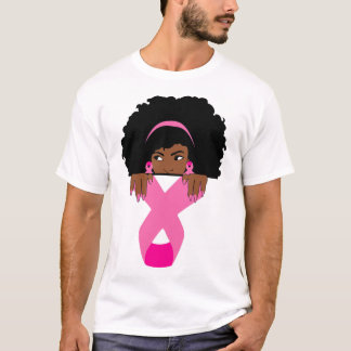 Camiseta Cancer de mama da América africana Consciência neg