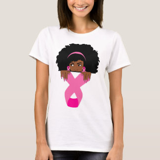 Camiseta Cancer de mama da América africana Consciência neg