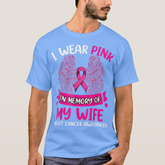 Camiseta Cancer De Mama das Asas, Eu Visto Rosa Em Memória