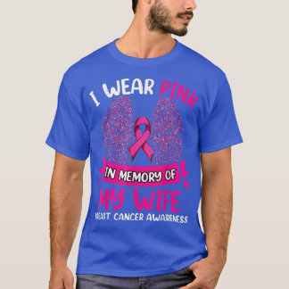 Camiseta Cancer De Mama das Asas, Eu Visto Rosa Em Memória