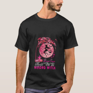 Camiseta Cancer De Mama Das Mulheres Mensado Com A Bruxa Er