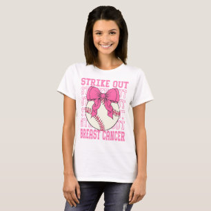 Camiseta Cancer de Mama de Beisebol Coquette Strike Out