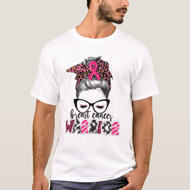 Camiseta Cancer de Mama de Suporte ao Guerreiro de Cancer M (Frente)