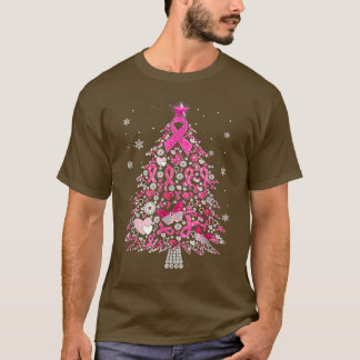 Camiseta Cancer de Mama Decoração de Natal S