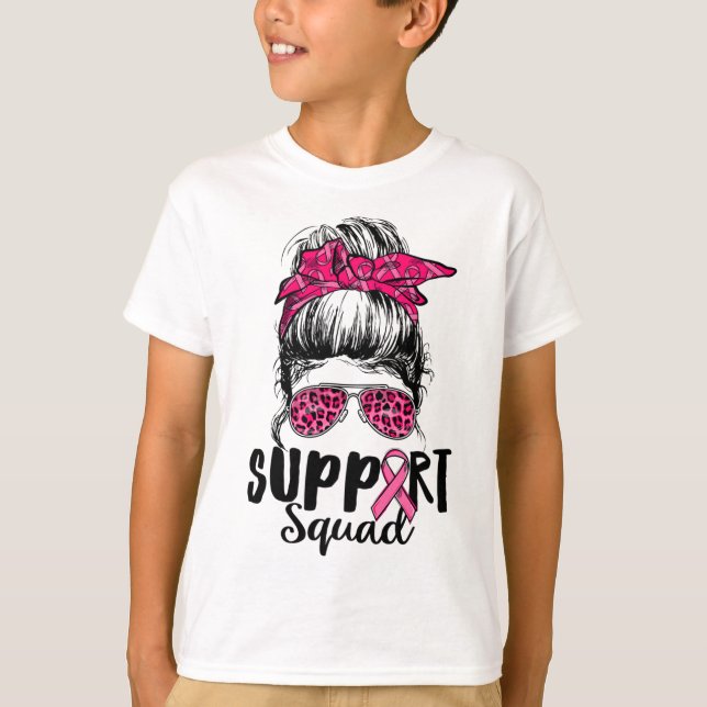 Camiseta Cancer de Mama do Guerreiro Rosa-Rosa-Cinzento-Cin (Frente)