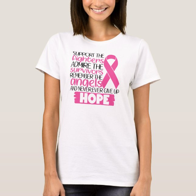 CAMISETA CANCER DE MAMA E CONSCIÊNCIA (Frente)