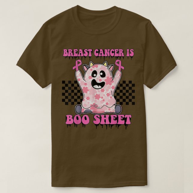 Camiseta Cancer De Mama É Folha De Boo Folha Retrorna Groov (Frente do Design)