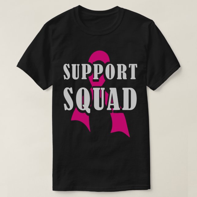 Camiseta Cancer de Mama em Esquadrão de Suporte - Esquadrão (Frente do Design)