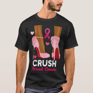 Camiseta Cancer De Mama Esmagado Em Outubro Vestimos Preto 