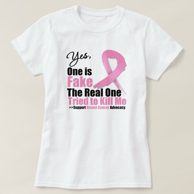Camiseta Cancer de mama falso (Frente do Design)