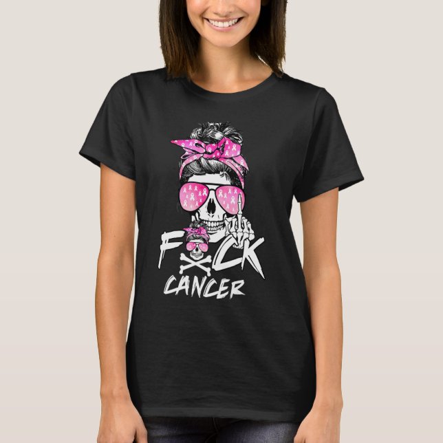 Camiseta Cancer de Mama Fck Mulheres Guerreiras Rosa Fita M (Frente)