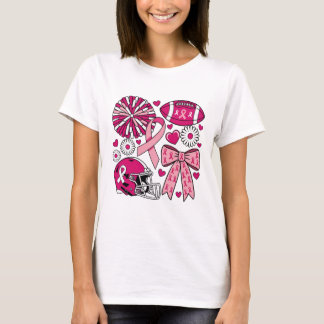 Camiseta Câncer de Mama Futebol Rosa Pom Pom Capacete Coste