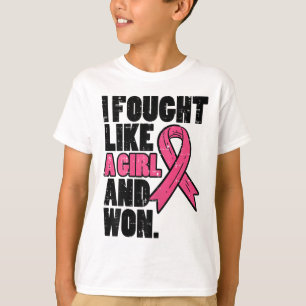 Camiseta Cancer De Mama Lutado Como Garota Ganhou Consciênc