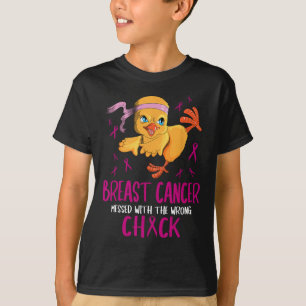 Camiseta Câncer de Mama Mexeu Com a Garota Errada Câncer F