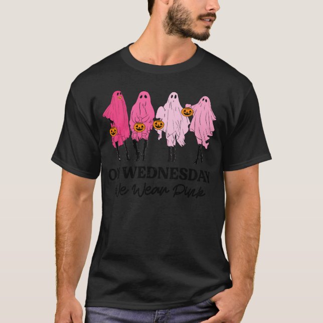 Camiseta Cancer De Mama Na Quarta-Feira Vestimos O Dia das  (Frente)