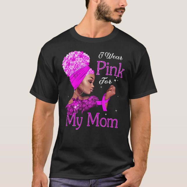 Camiseta Cancer De Mama Sensibilização Garota Negra Eu Vist (Frente)