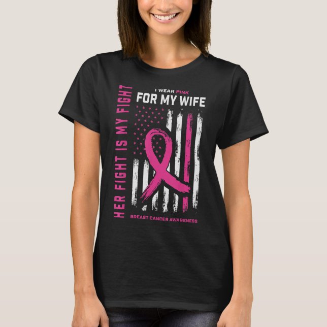 Camiseta Cancer De Mama Sua Luta É Minha Luta Eu Visto Rosa (Frente)