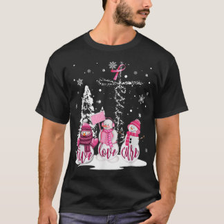 Camiseta Cancer de Natal ao Vivo Amor Cure Snowman Chr