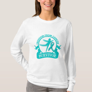 Camiseta Câncer de ovário - liberdade do sobrevivente de