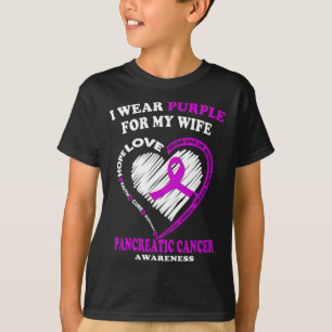 Camiseta Câncer de pâncreas De Mens - Eu Visto Roxo Para O