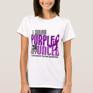 Camiseta Câncer de pâncreas eu visto o roxo para meu tio