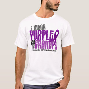 Camiseta Câncer de pâncreas eu visto o roxo para meu vov