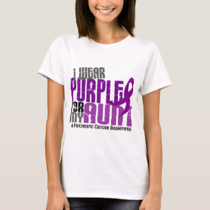 Camiseta Câncer de pâncreas eu visto o roxo para minha ti