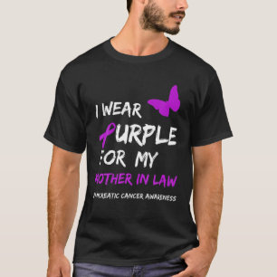 Camiseta Câncer de pâncreas eu Visto Roxo para minha mãe em