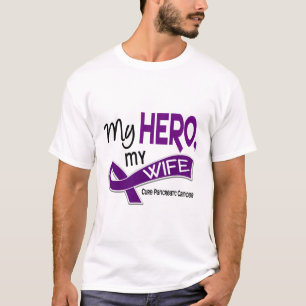 Camiseta Câncer de pâncreas MEU HERÓI MINHA ESPOSA 42