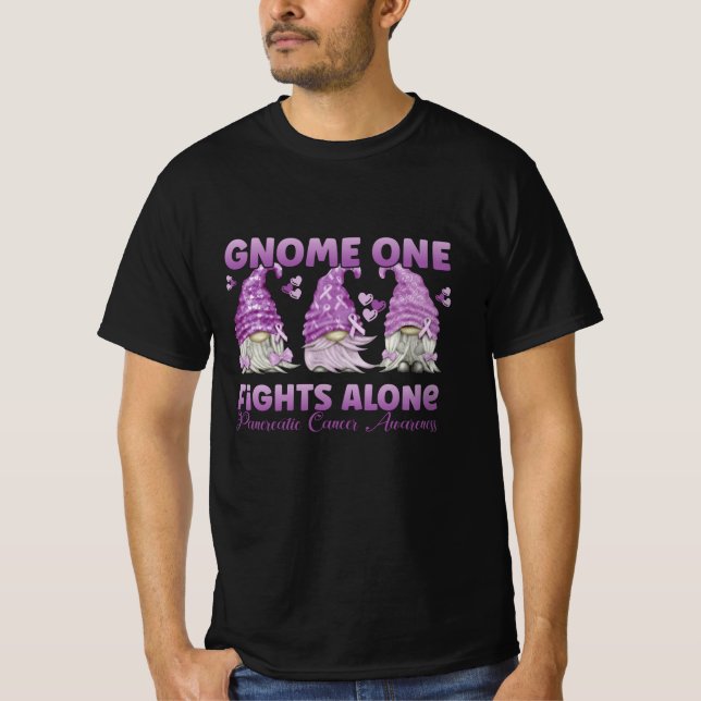 Camiseta câncer de pâncreas Purple Gnomo (Frente)
