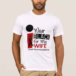 Camiseta CANCER de PELE da MELANOMA eu visto o preto para