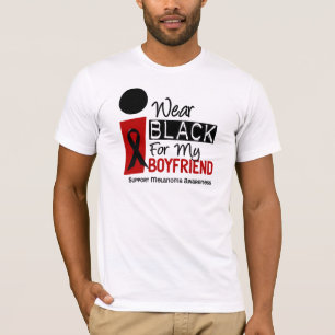 Camiseta CANCER de PELE da MELANOMA eu visto o preto para