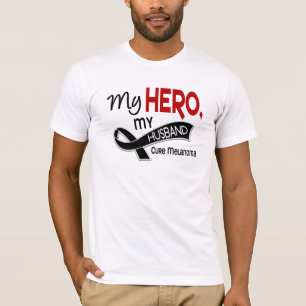 Camiseta Cancer de pele da melanoma MEU HERÓI MEU MARIDO 4