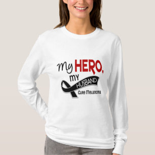 Camiseta Cancer de pele da melanoma MEU HERÓI MEU MARIDO 4