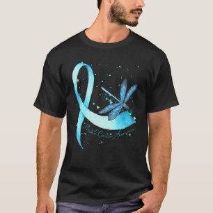 Camiseta Cancer de próstata de Hippie Dragonfly Azul-Fita 