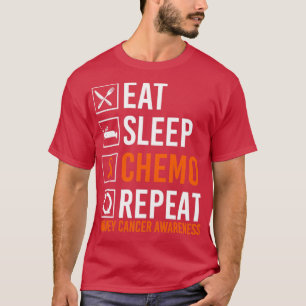 Camiseta Cancer de rim Comer Quimio do Sono Repetir Gif