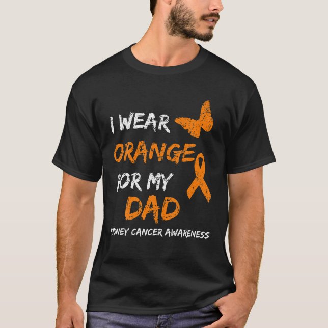 Camiseta Câncer de rim Eu Visto Laranja Para Minha Fita De  (Frente)