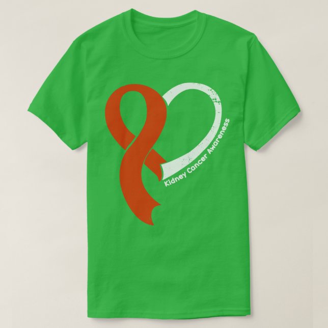 Camiseta Cancer de rim Hope Love Heart Ribbon Hap (Frente do Design)
