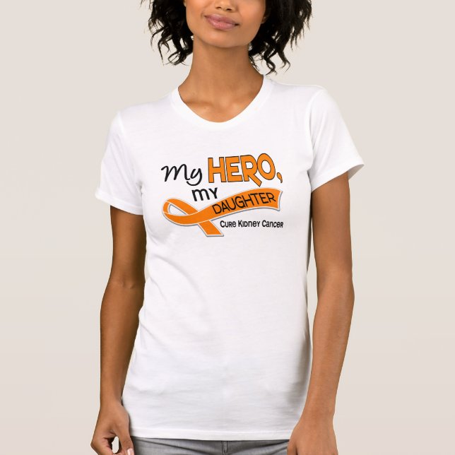 Camiseta Câncer de rim MEU HERÓI MINHA FILHA 42 (Frente)