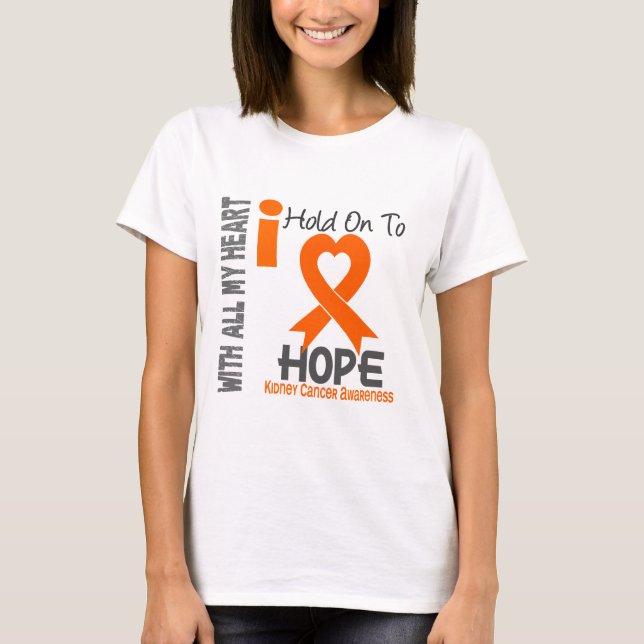 Camiseta Câncer de rim que eu me aferro para esperar (Frente)