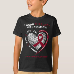 Camiseta Câncer de Sangue Borgonha Filha Mieloma Múltiplo C